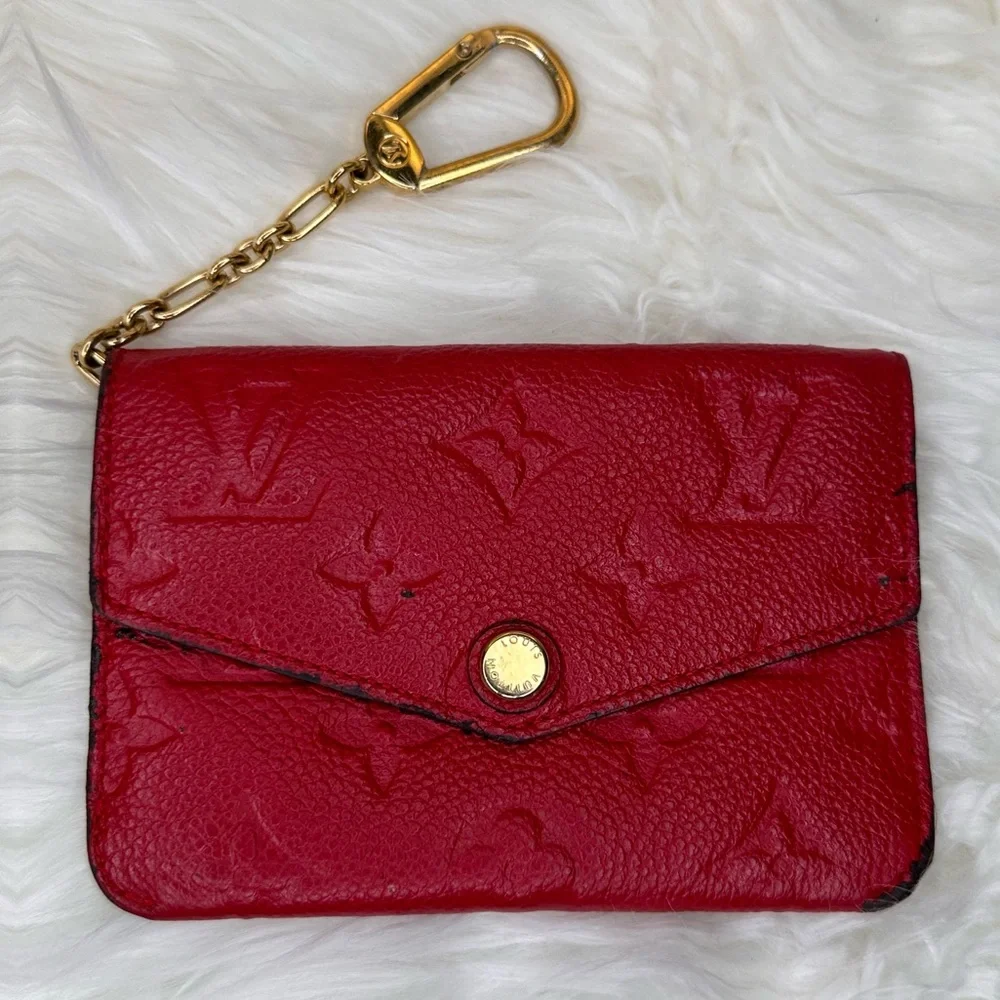 🔥Authentic Louis Vuitton Monogram Red Empreinte Key Cles - Picture 2 of 13